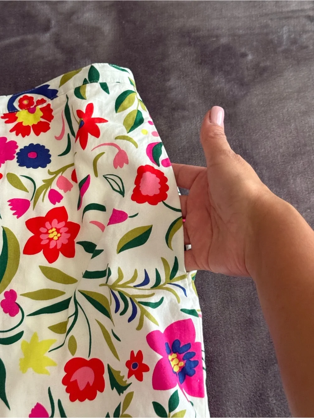 Boden Pencil Skirt 6R Floral Zip Back Pockets Cotton Preppy Gardencore Feminine